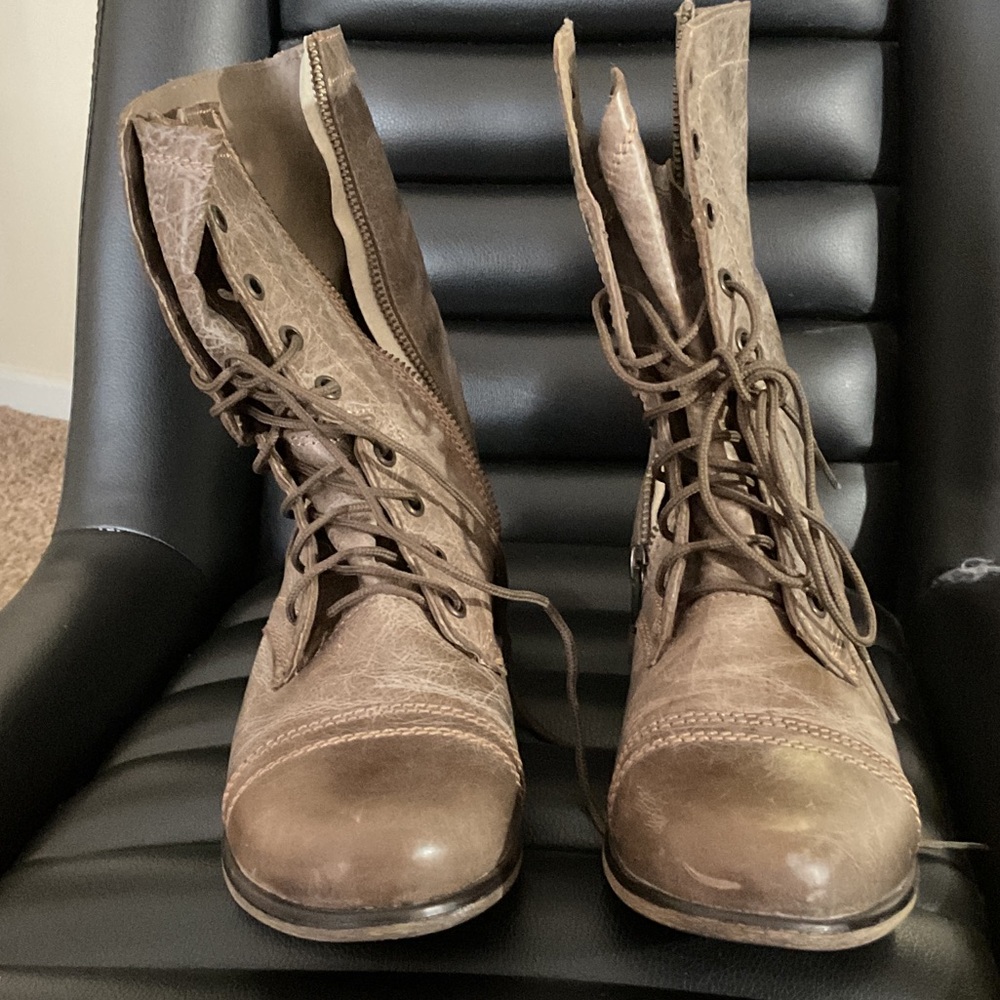 Steve Madden Brown Combat Boots